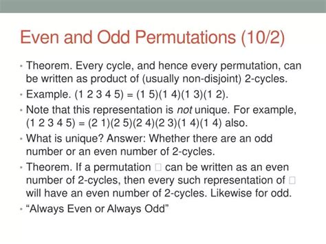 even odd permutation|Odd/Even Permutations .